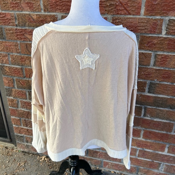 💕POL “ Houston 5 “ POL Star Patch Top Relaxed Fit Shirt LARGE - Picture 5 of 7